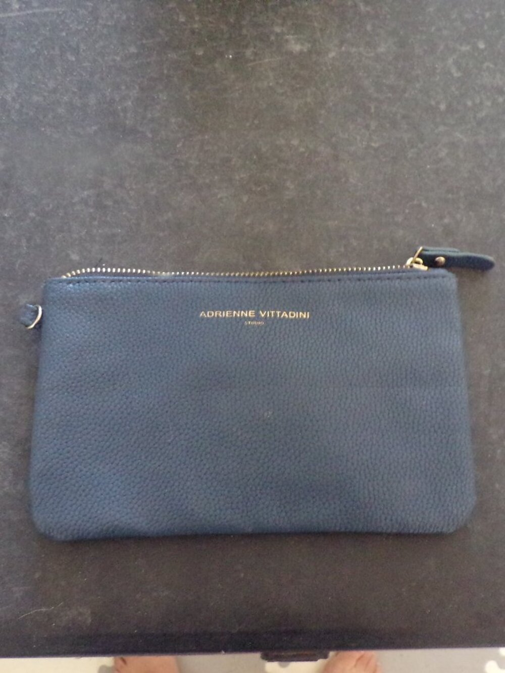 Adrienne Vittadini Blue Pebble Charging Wristlet